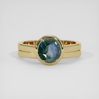 2.43 Ct. Greenish Blue Sapphire Ring, 14K Yellow Gold 1