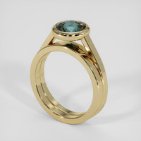 2.43 Ct. Greenish Blue Sapphire Ring, 14K Yellow Gold 2
