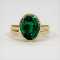 3.64 Ct. Emerald Ring, 18K Yellow Gold 1