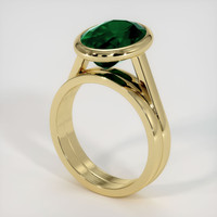 3.64 Ct. Emerald Ring, 18K Yellow Gold 2