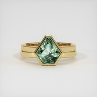 1.80 Ct. Green Sapphire Ring, 18K Yellow Gold 1