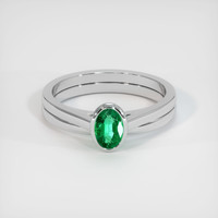 0.44 Ct. Emerald Ring, Platinum 950 1