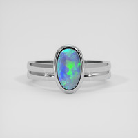 1.14 Ct. Multi Color Opal Ring, Silver 1