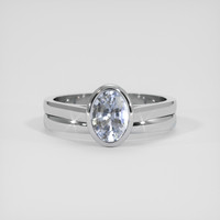 1.94 Ct. Greyish Blue Sapphire Ring, Silver 1