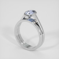 1.94 Ct. Greyish Blue Sapphire Ring, Silver 2