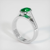 1.16 Ct. Emerald Ring, 18K White Gold 2