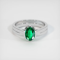 1.21 Ct. Emerald Ring, 18K White Gold 1