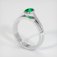 0.44 Ct. Emerald Ring, 18K White Gold 2