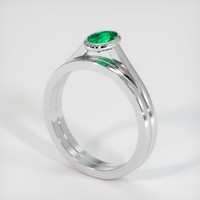 0.37 Ct. Emerald Ring, 18K White Gold 2