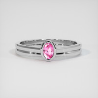 0.46 Ct. Pink Sapphire Ring, 18K White Gold 1