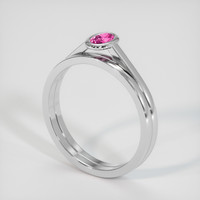 0.46 Ct. Pink Sapphire Ring, 18K White Gold 2