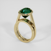 7.02 Ct. Bluish Green Sapphire Ring, 14K Yellow Gold 2