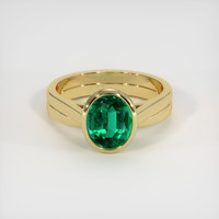 1.84 Ct. Emerald Ring, 18K Yellow Gold 1