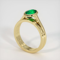 1.21 Ct. Emerald Ring, 18K Yellow Gold 2