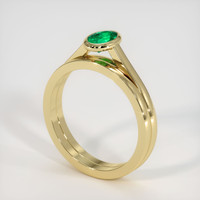 0.37 Ct. Emerald Ring, 18K Yellow Gold 2