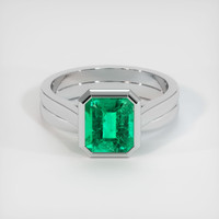 1.68 Ct. Emerald Ring, Platinum 950 1