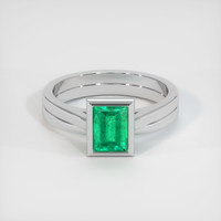 0.93 Ct. Emerald Ring, Platinum 950 1