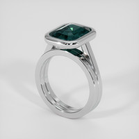 5.25 Ct. Bluish Green Sapphire Ring, Platinum 950 2