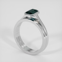 1.60 Ct. Bluish Green Sapphire Ring, 14K White Gold 2