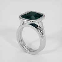 9.02 Ct. Bluish Green Sapphire Ring, 14K White Gold 2