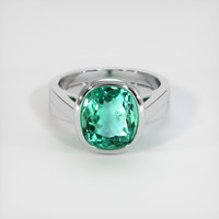 4.09 Ct. Emerald Ring, 18K White Gold 1