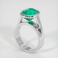 4.09 Ct. Emerald Ring, 18K White Gold 2