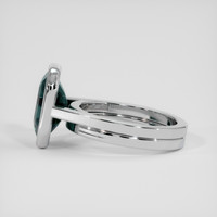 5.25 Ct. Bluish Green Sapphire Ring, 18K White Gold 4