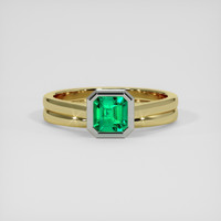 0.52 Ct. Emerald Ring, 18K White & Yellow 1