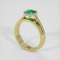 0.52 Ct. Emerald Ring, 18K White & Yellow 2
