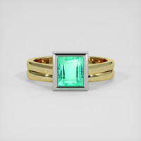1.32 Ct. Emerald Ring, 18K White & Yellow 1