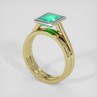 1.32 Ct. Emerald Ring, 18K White & Yellow 2