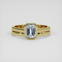2.03 Ct. Bluish Green Sapphire Ring, 10K Yellow Gold 1