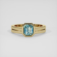 2.02 Ct. Greenish Blue Sapphire Ring, 14K Yellow Gold 1