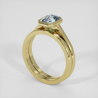 2.03 Ct. Bluish Green Sapphire Ring, 14K Yellow Gold 2
