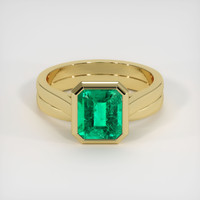 1.68 Ct. Emerald Ring, 18K Yellow Gold 1