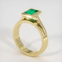 0.93 Ct. Emerald Ring, 18K Yellow Gold 2