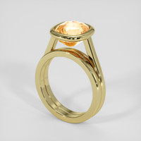 4.56 Ct. Peach Sapphire Ring, 18K Yellow Gold 2