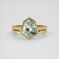 2.55 Ct. Bluish Green Sapphire Ring, 18K Yellow Gold 1