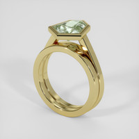 2.55 Ct. Bluish Green Sapphire Ring, 18K Yellow Gold 2
