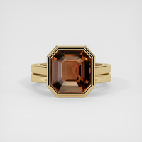5.02 Ct. Orangish Brown Sapphire Ring, 18K Yellow Gold 1