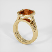 5.02 Ct. Orangish Brown Sapphire Ring, 18K Yellow Gold 2