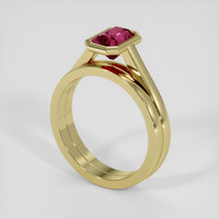 1.89 Ct. Reddish Pink Sapphire Ring, 18K Yellow Gold 2