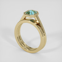 2.02 Ct. Greenish Blue Sapphire Ring, 18K Yellow Gold 2