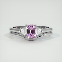 1.01 Ct. Purplish Pink Sapphire Ring, Platinum 950 1