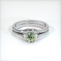 1.06 Ct. Yellowish Green Sapphire Ring, Platinum 950 1