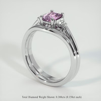 1.01 Ct. Purplish Pink Sapphire Ring, 14K White Gold 2