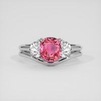 2.02 Ct. Padparadscha Sapphire Ring, 14K White Gold 1