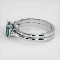 0.88 Ct. Bluish Green Sapphire Ring, 14K White Gold 4