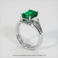 2.82 Ct. Emerald Ring, 18K White Gold 2