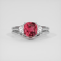 2.16 Ct. Padparadscha Sapphire Ring, 18K White Gold 1